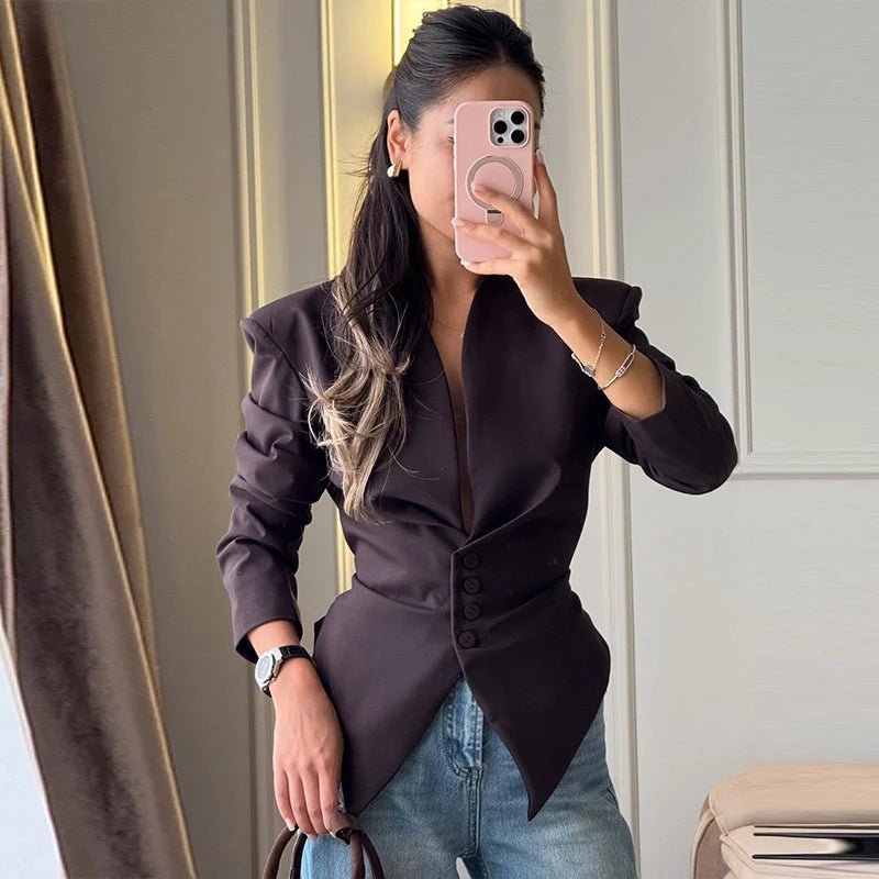 Cecily - Women's Relaxed Blazer with Pleats - photo 5