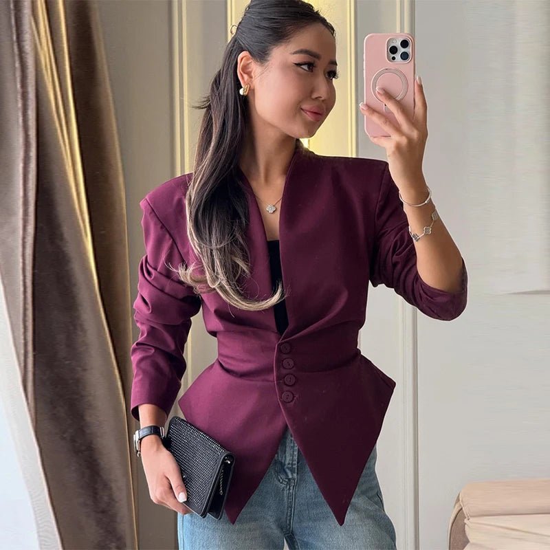 Cecily - Women's Relaxed Blazer with Pleats - photo 7