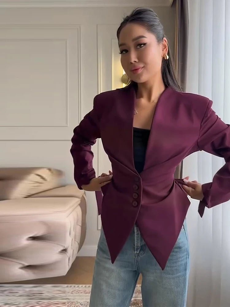 Cecily - Women's Relaxed Blazer with Pleats - photo 8