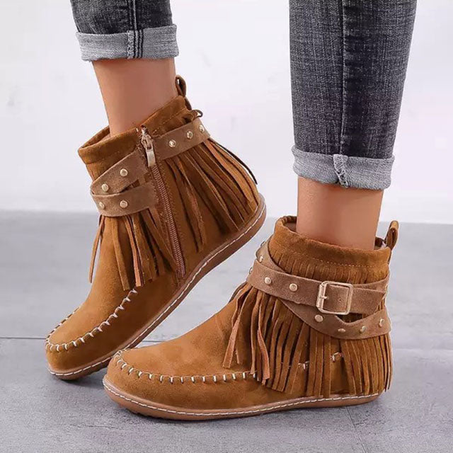 Chiara - Women's Boots in Boho Print in Brown
