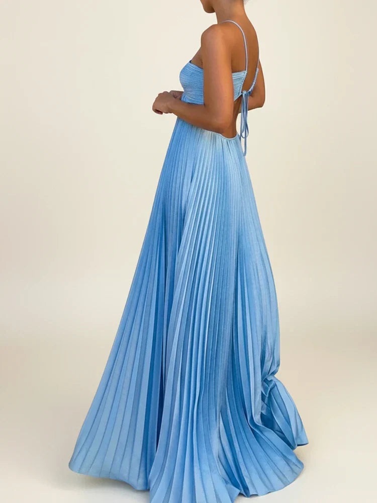Joyce - Women's Flowing Maxi Dress with No Sleeves