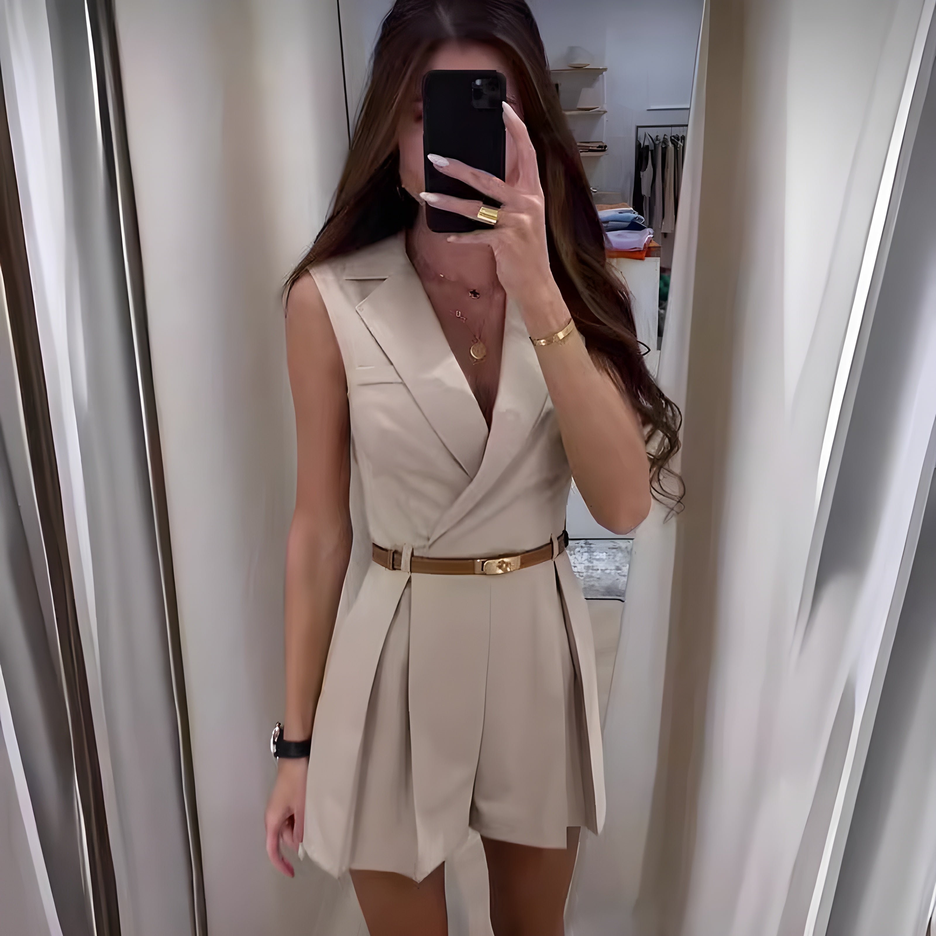 Julie - Women's Relaxed Playsuit with No Sleeves
