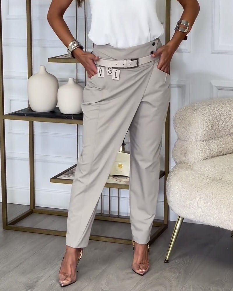 Bree - Women's Patchwork Pants with Belt