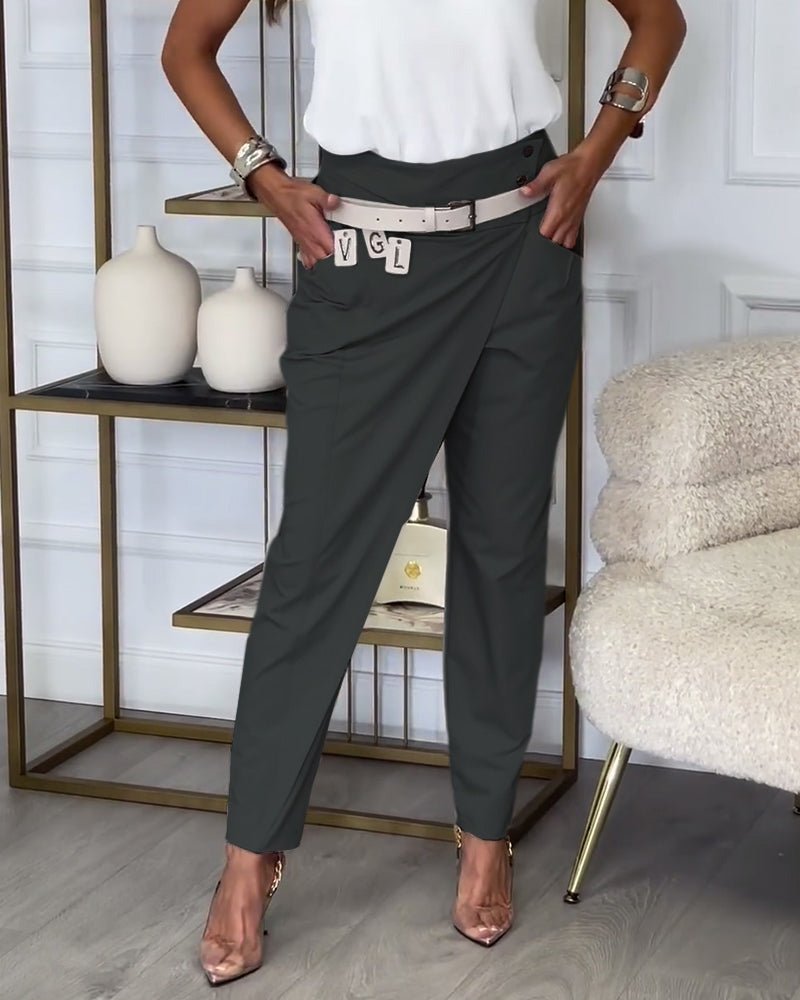 Bree - Women's Patchwork Pants with Belt