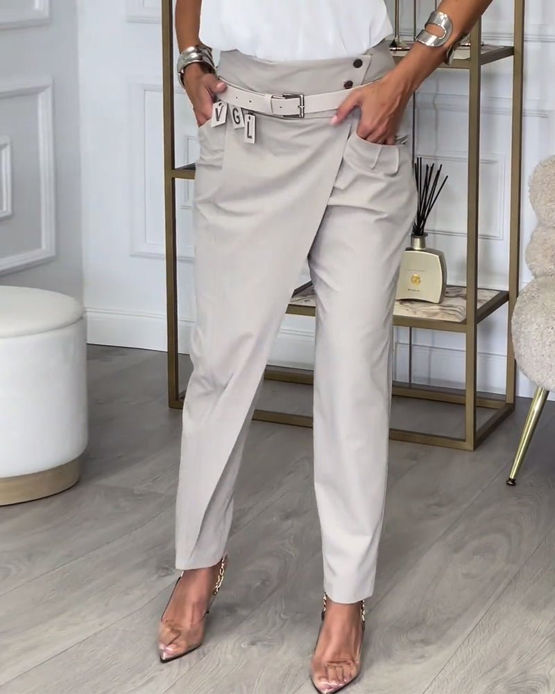 Bree - Women's Patchwork Pants with Belt