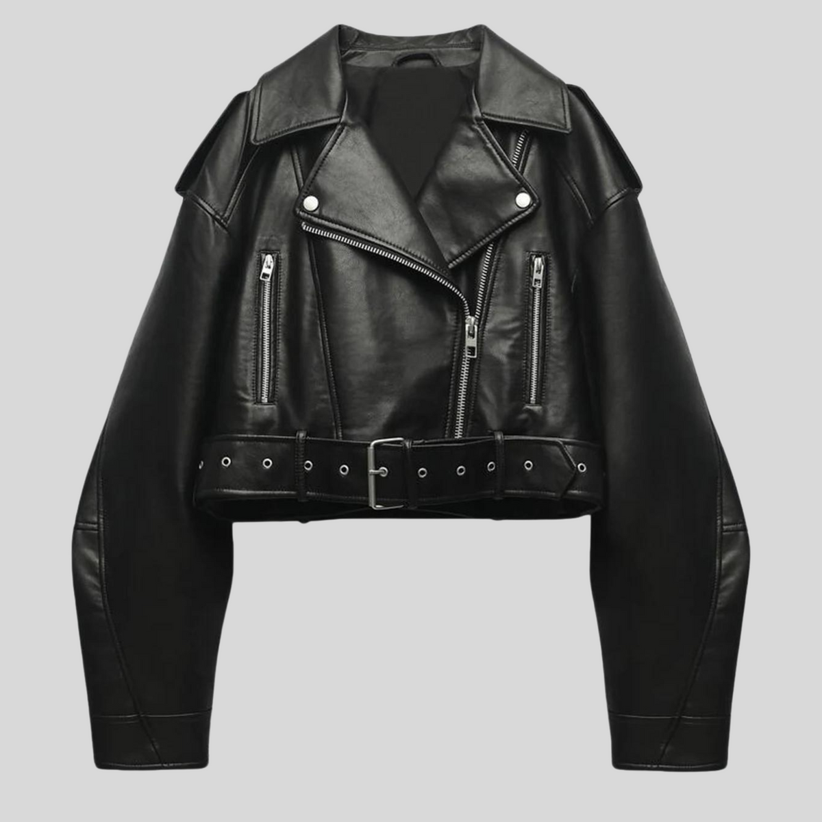 Courtney - Women's Relaxed Biker Jacket with Asymmetric Hem - photo 1