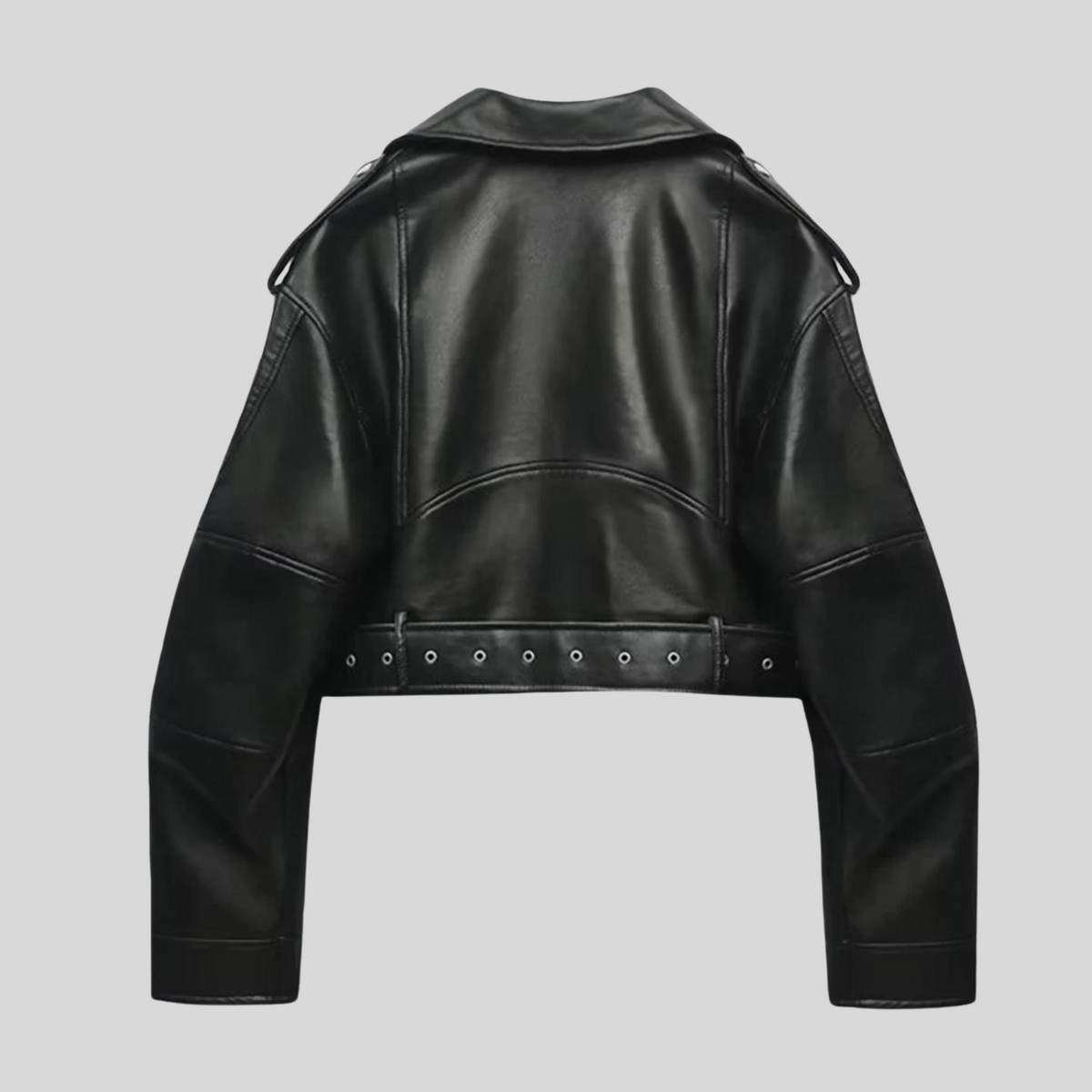 Courtney - Women's Relaxed Biker Jacket with Asymmetric Hem - photo 4