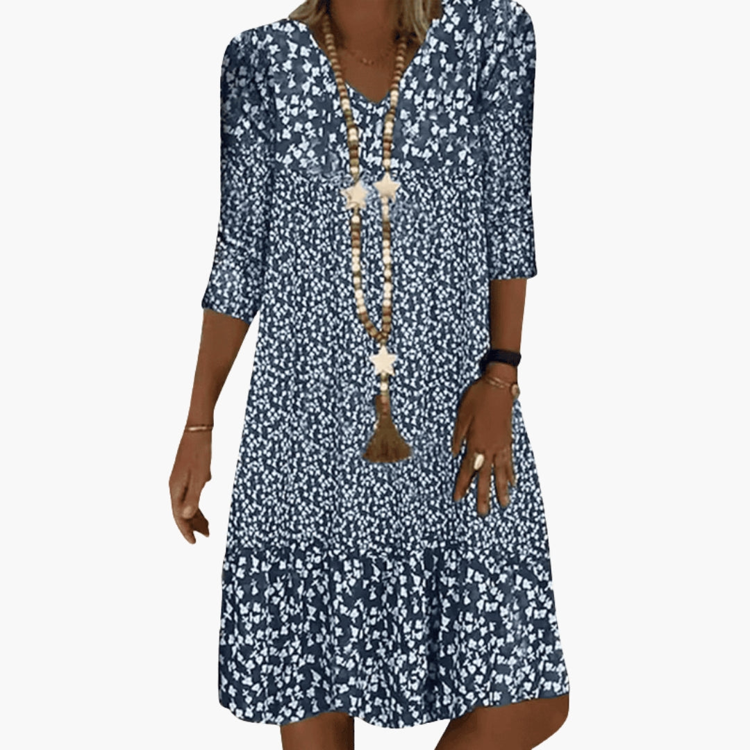 Cove - Women's Flowing Mini Dress with Ruffle Trim - photo 1