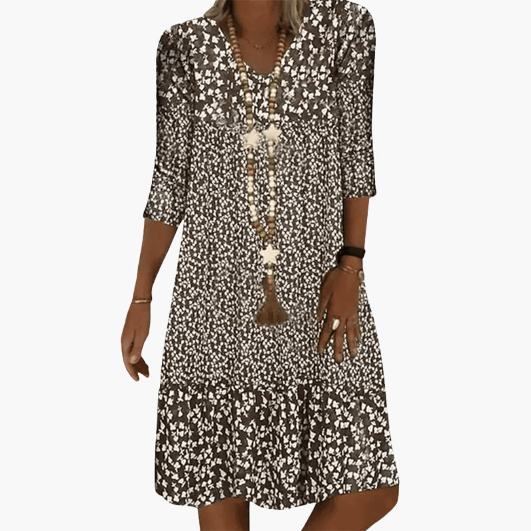 Cove - Women's Flowing Mini Dress with Ruffle Trim - photo 3