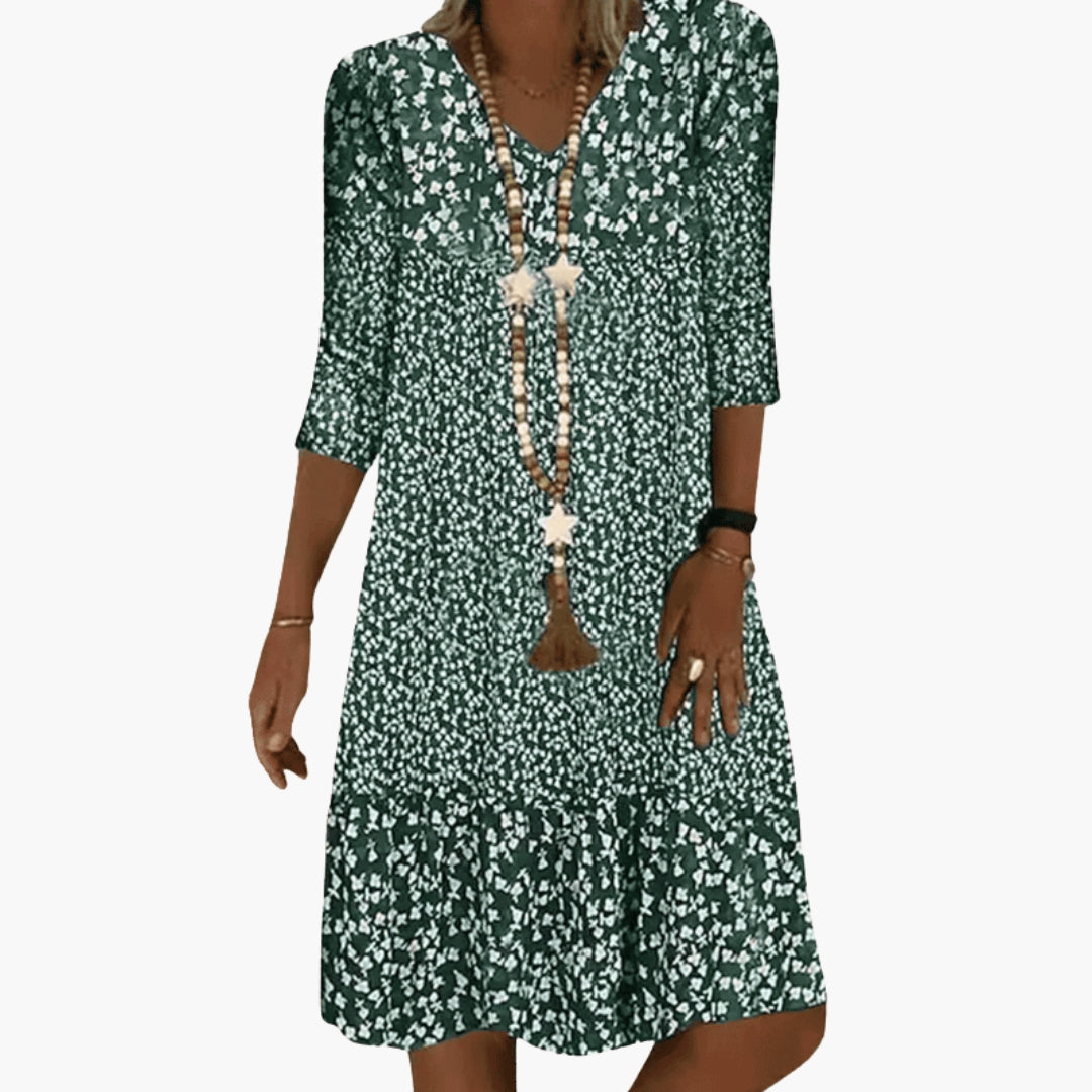 Cove - Women's Flowing Mini Dress with Ruffle Trim - photo 4