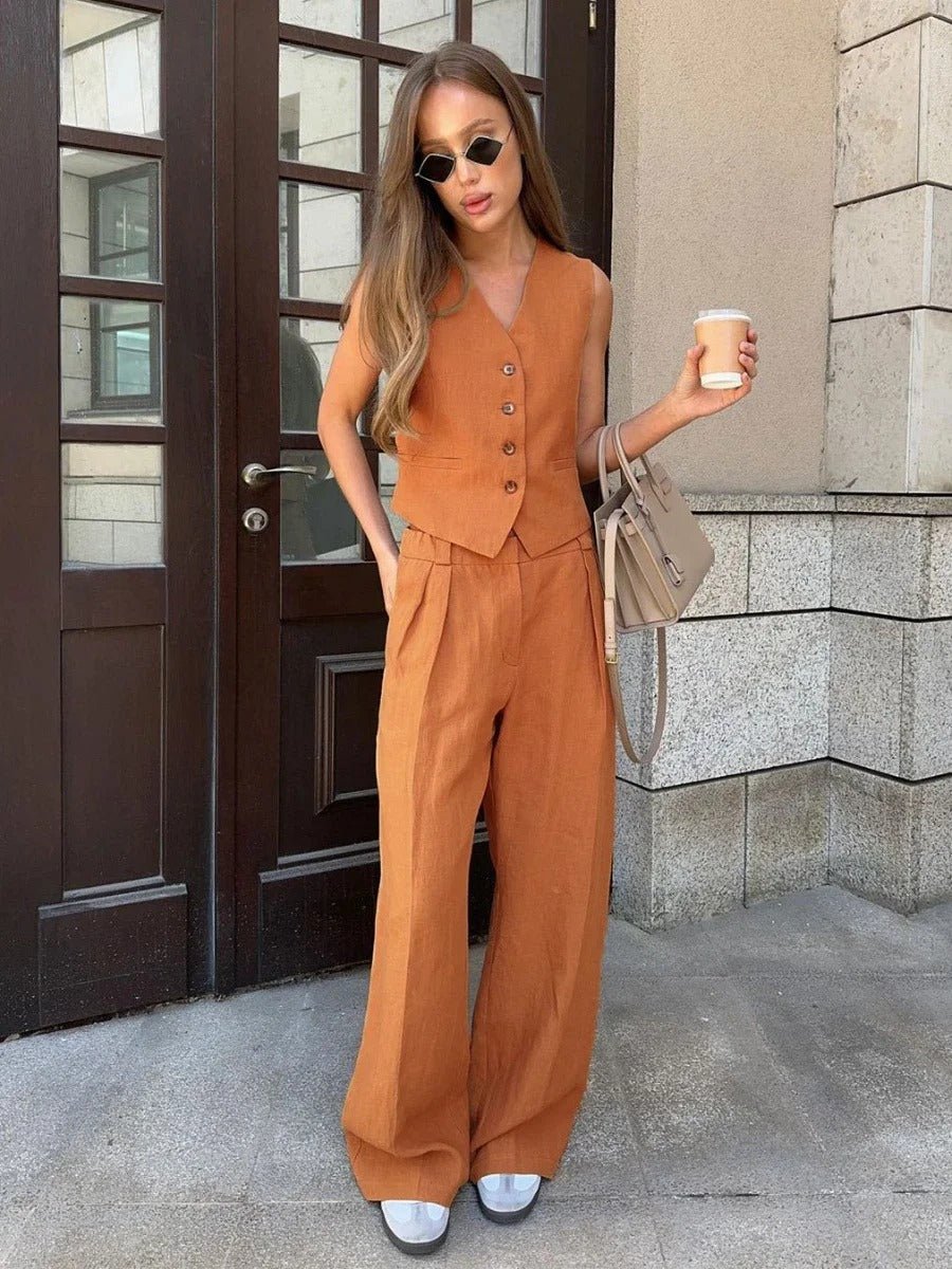 Karen - Women's Flowing Two-Piece Set with an Elastic Waist