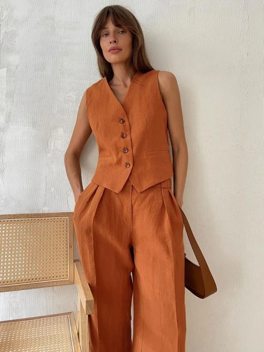 Karen - Women's Flowing Two-Piece Set with an Elastic Waist