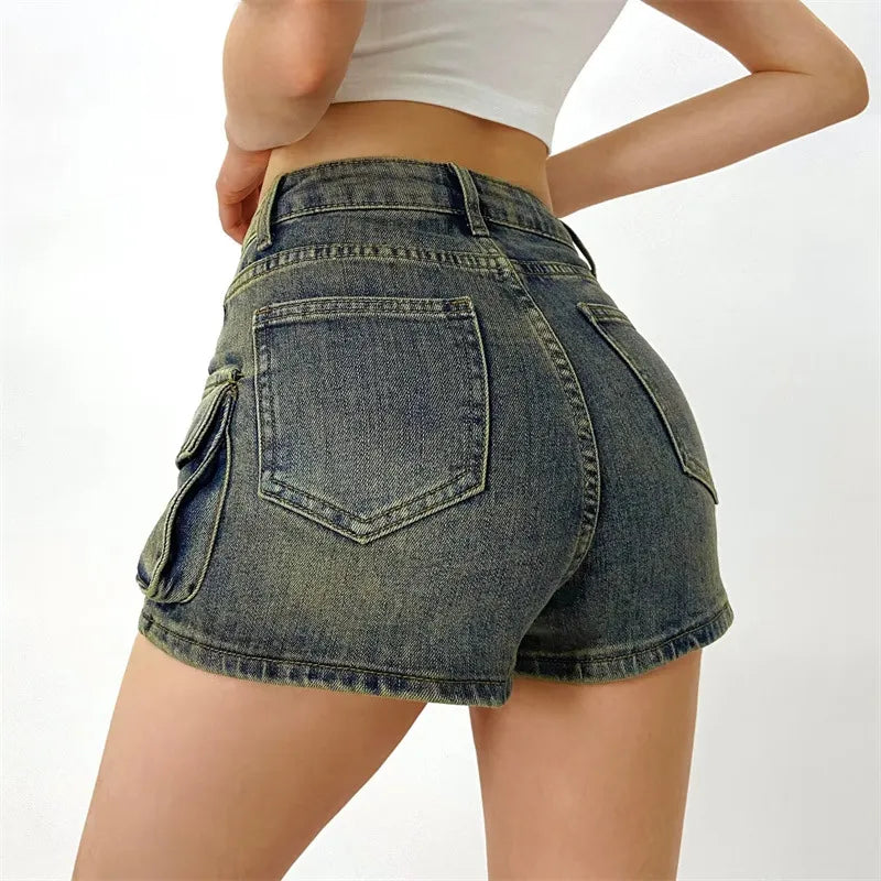 Dagny - Women's High Waist Cargo Skort with Washed Finish - photo 7