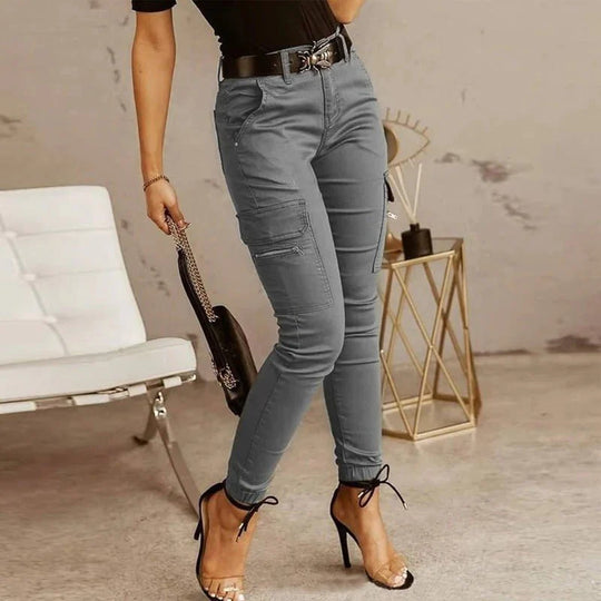 Phoebe - Women's High-Waisted Cargo Jeans