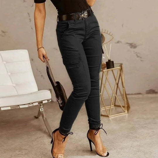 Phoebe - Women's High-Waisted Cargo Jeans