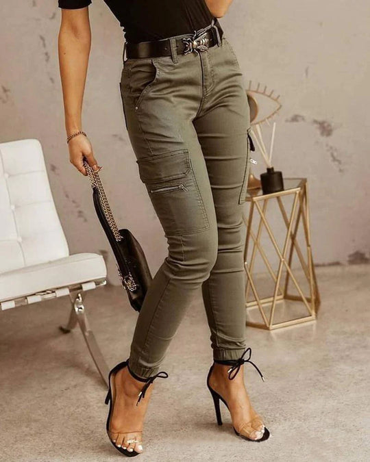 Phoebe - Women's High-Waisted Cargo Jeans