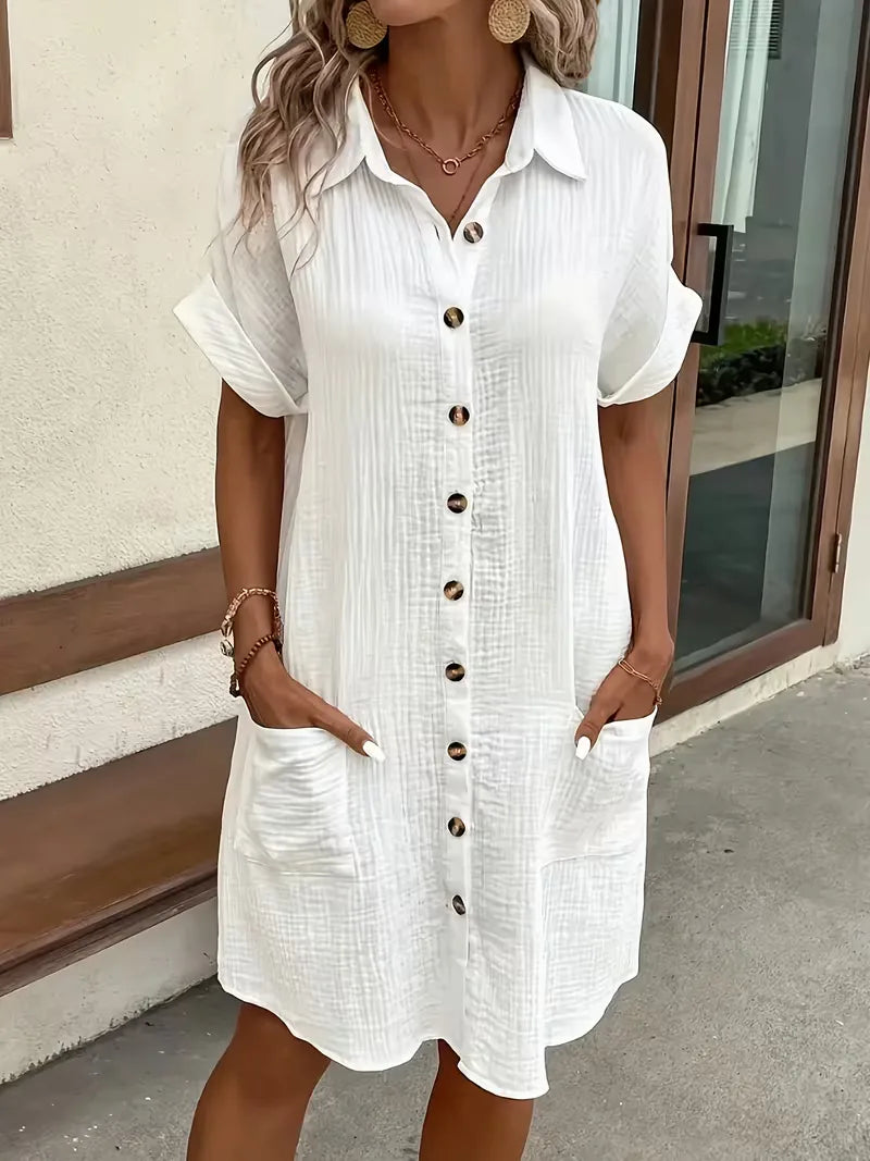 Abito chemisier midi da donna dalla vestibilità comoda