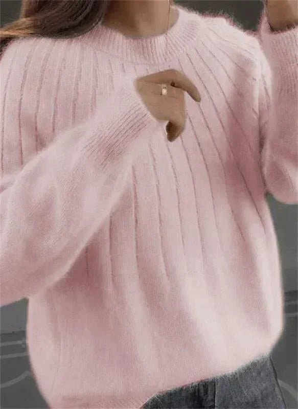 Delia - Women's Brushed Rib Knit Sweater - photo 2