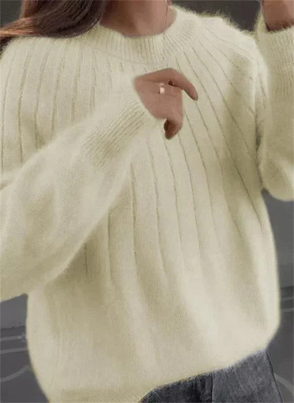 Delia - Women's Brushed Rib Knit Sweater - photo 4