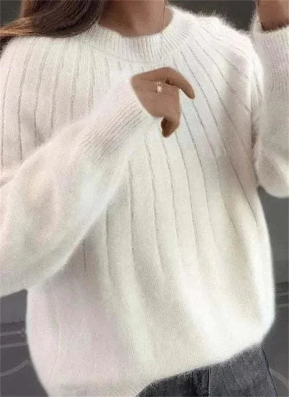 Delia - Women's Brushed Rib Knit Sweater - photo 5