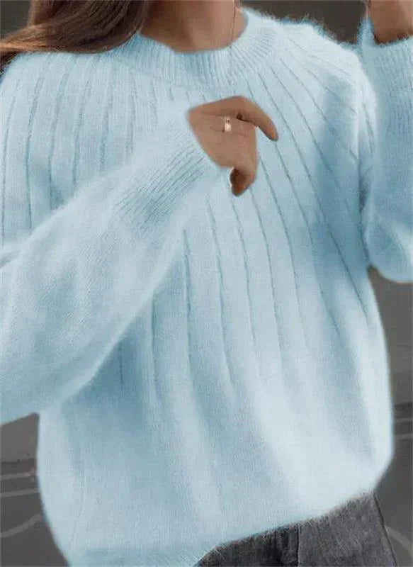 Delia - Women's Brushed Rib Knit Sweater - photo 6