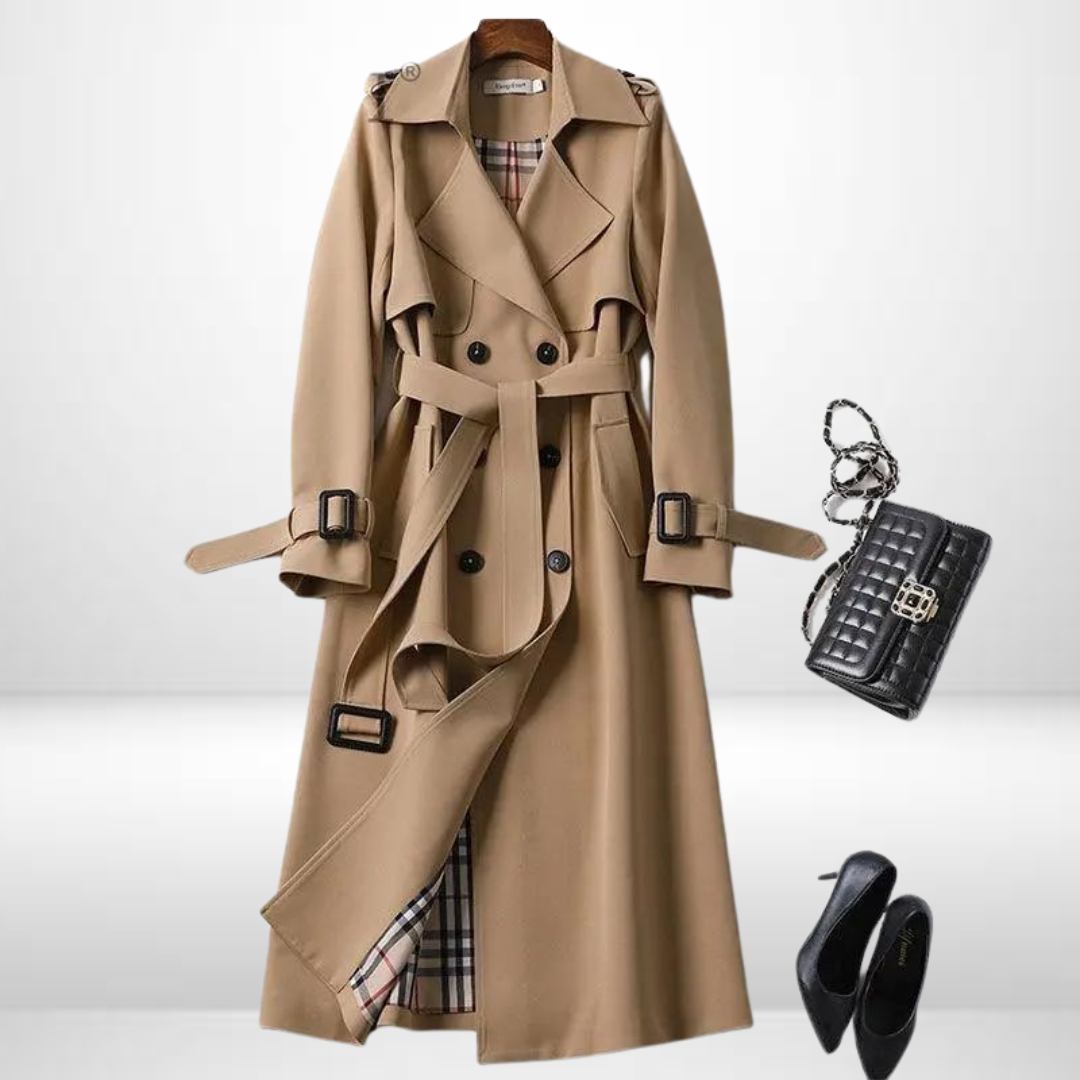 Demi - Women's Oversized Trench Coat with Side Pockets - photo 1