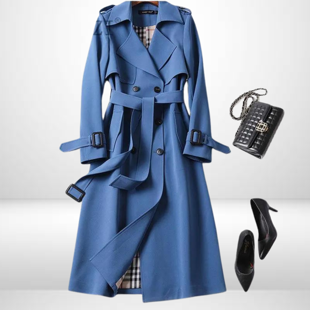 Demi - Women's Oversized Trench Coat with Side Pockets - photo 2