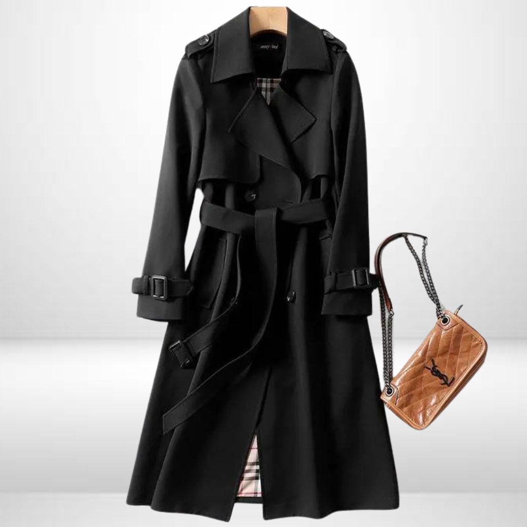 Demi - Women's Oversized Trench Coat with Side Pockets - photo 3