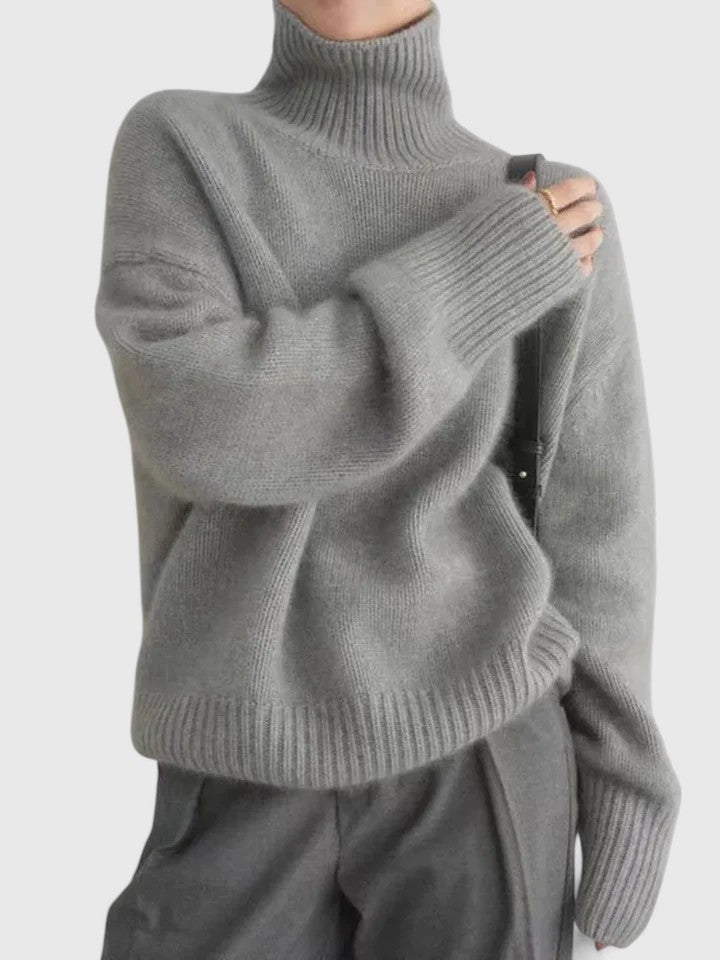 Dinah - Women's Relaxed Jumper with Roll Neck - photo 2