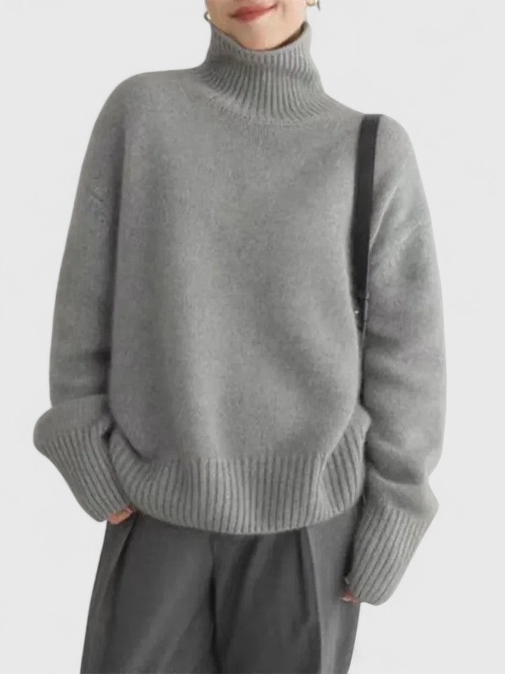 Dinah - Women's Relaxed Jumper with Roll Neck - photo 5