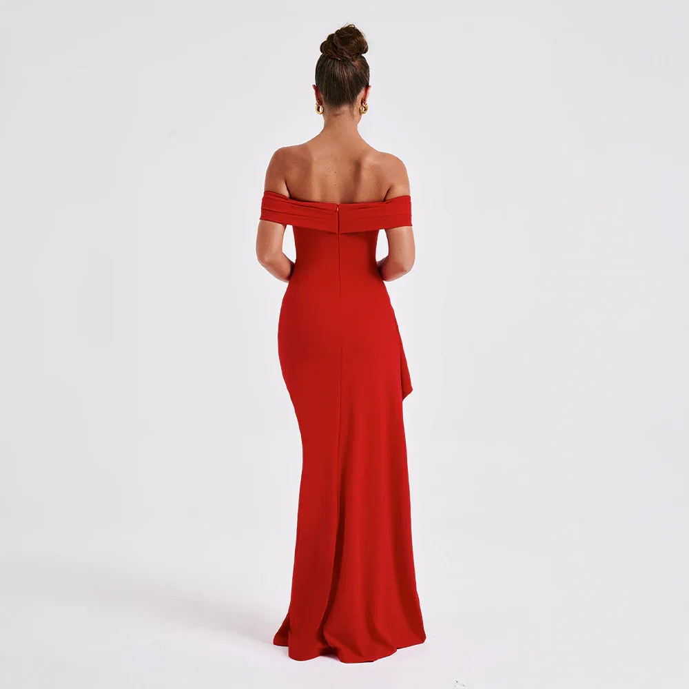 Dora - Women's Off-Shoulder Evening Maxi Dress with Side Slit - photo 10