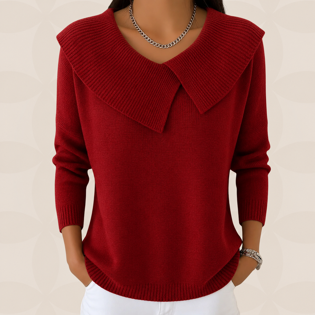 Doreen - Women's Jumper with Collar - photo 2