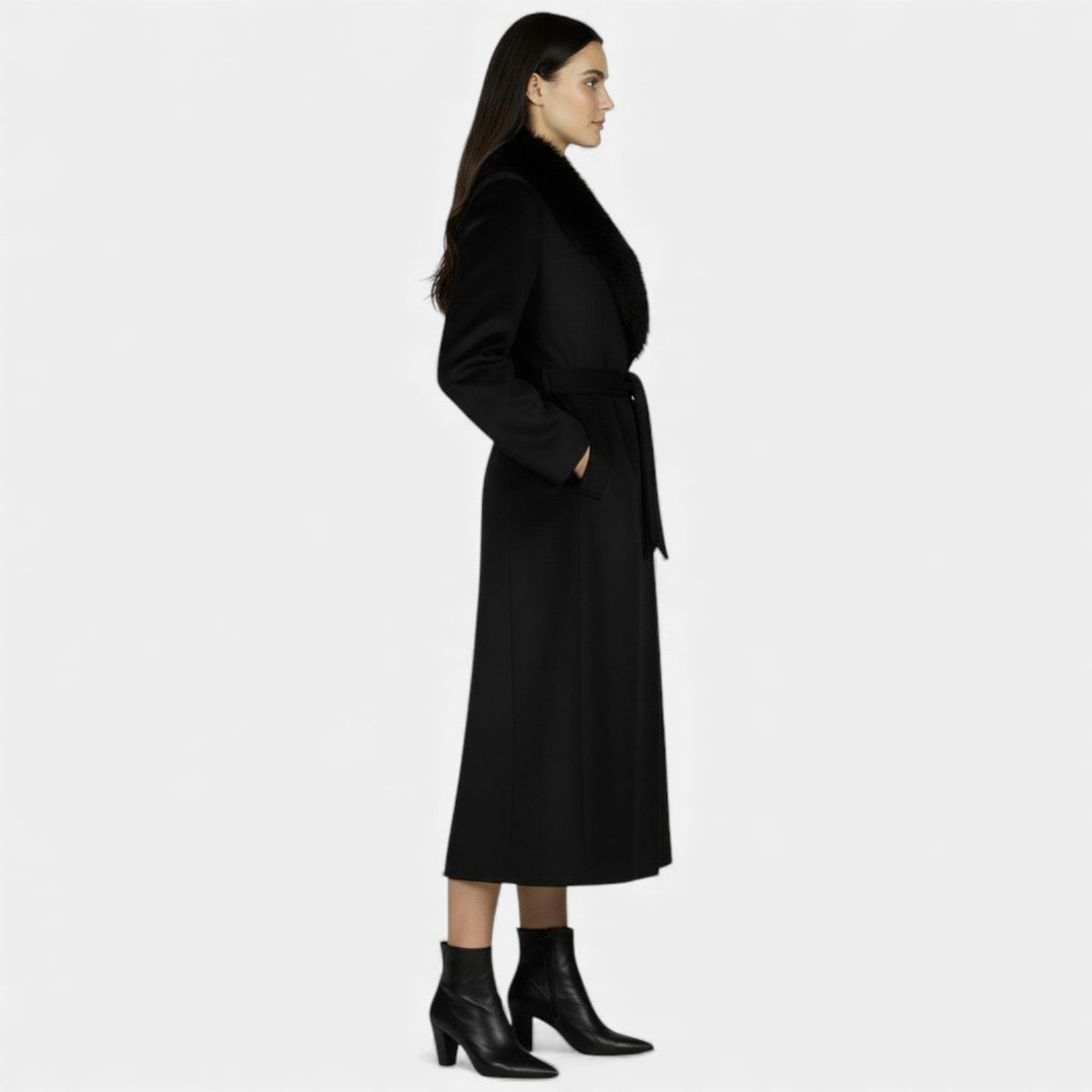 Doris - Women's Wrap Coat with Tie Belt - photo 4