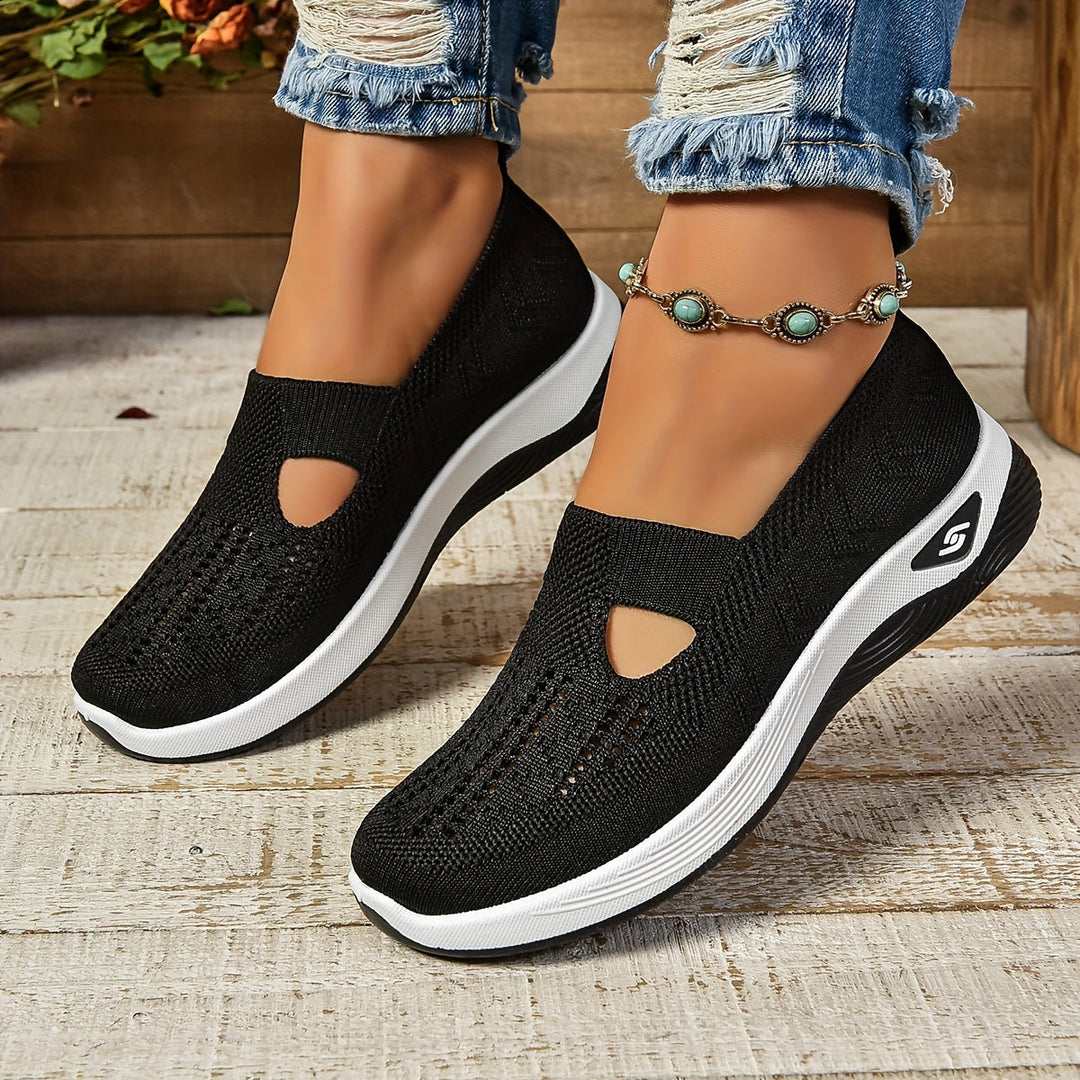 Women's Knit Slip-On Trainers with Cushioned Sole