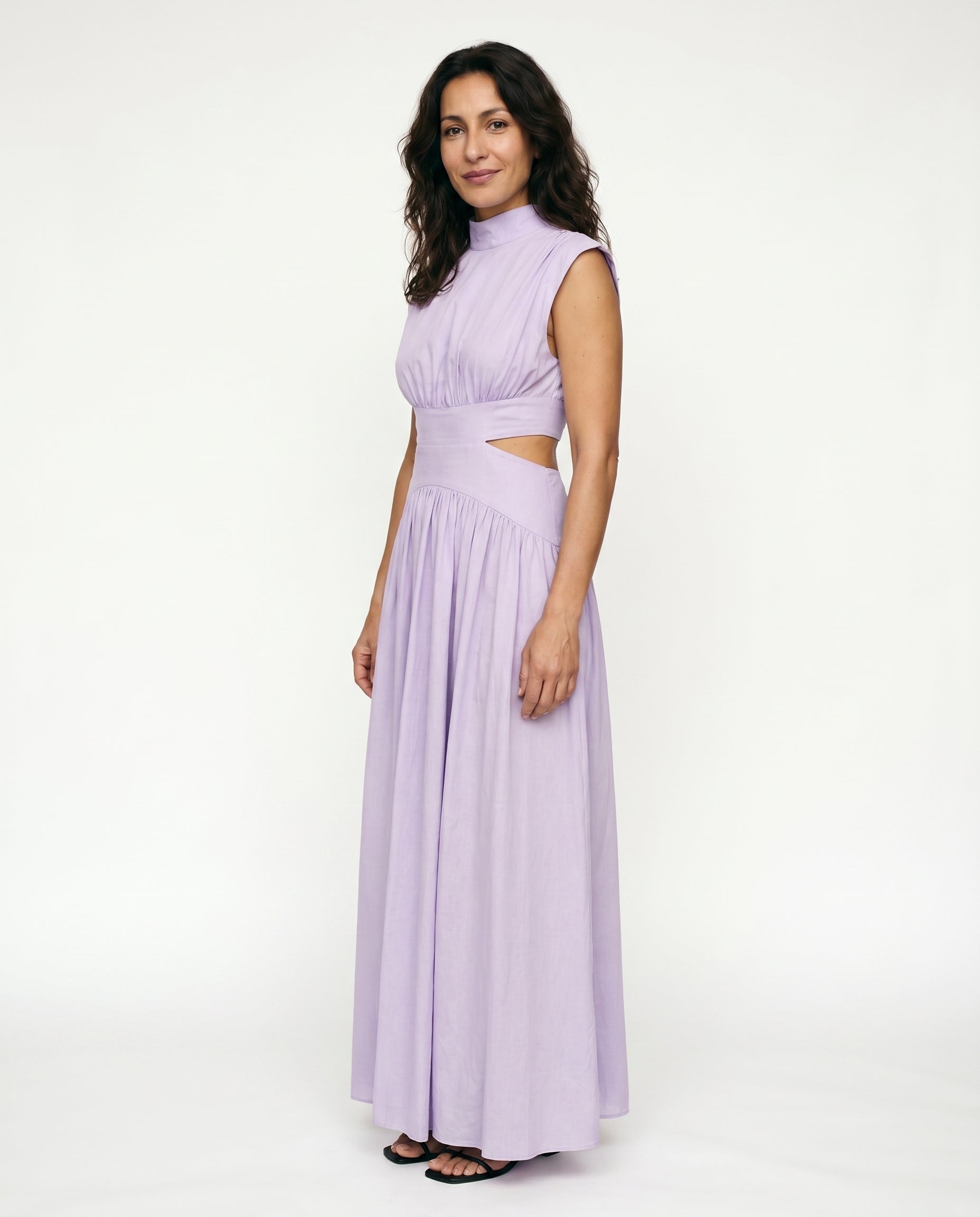 Ella - Cutout Waist High Neck Maxi Dress