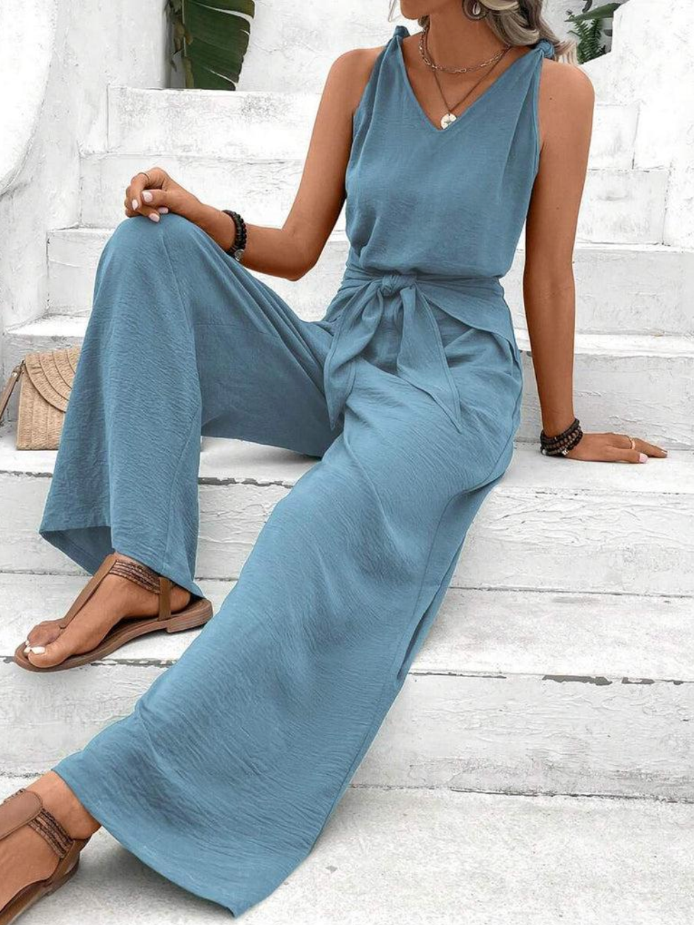 Echo - Women's Flowing Jumpsuit with Wide Leg - photo 3
