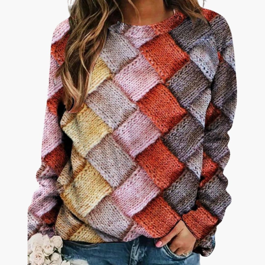 Edith - Women's Relaxed Jumper in Knit with Long Sleeves - photo 4