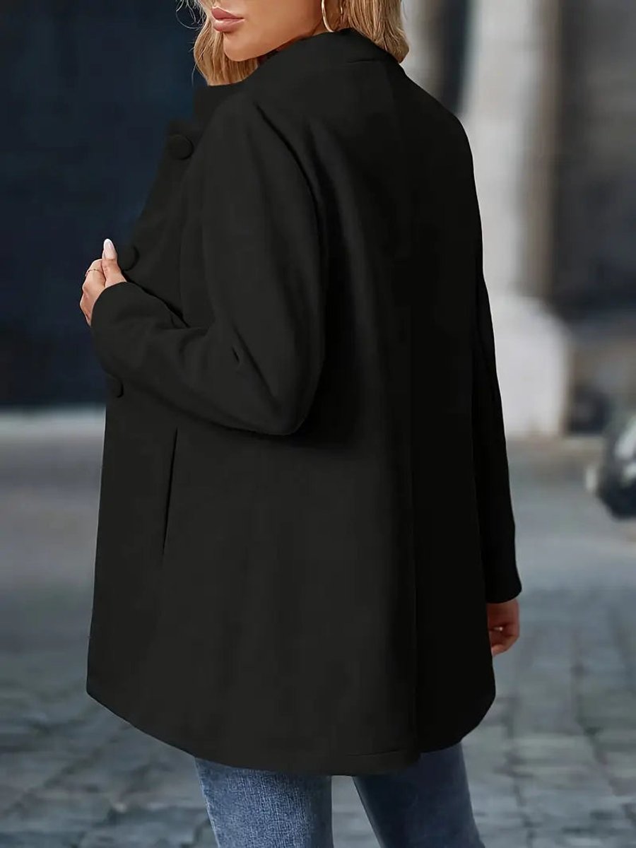 Edith - Women's Stand-collar Button-front Longline Blazer Coat - photo 7