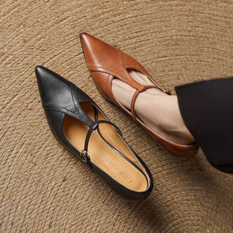Elke - Women's Vintage T-Strap Pumps with Adjustable Strap