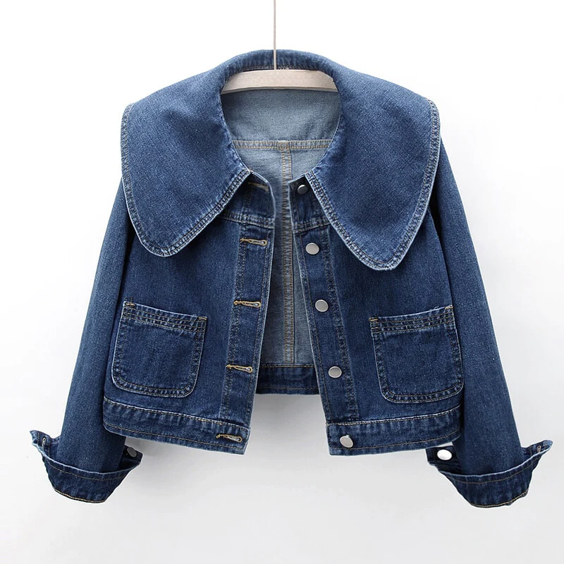 Ella - Women's Relaxed Denim Jacket with Collar - photo 1