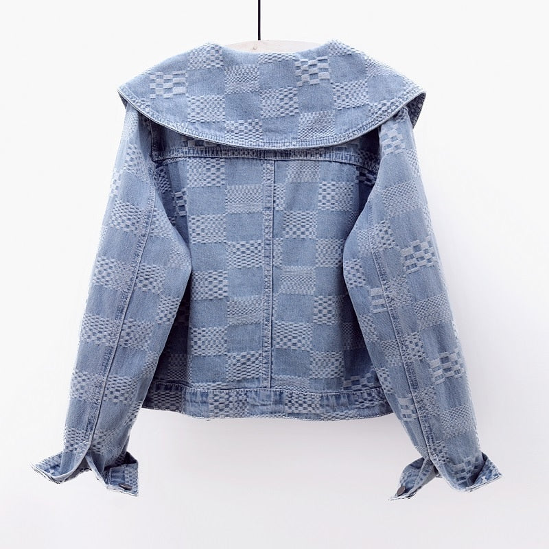 Ella - Women's Relaxed Denim Jacket with Collar - photo 4