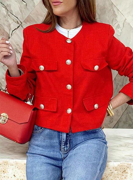 Ellery - Women's Cropped Jacket with Button Front - photo 3