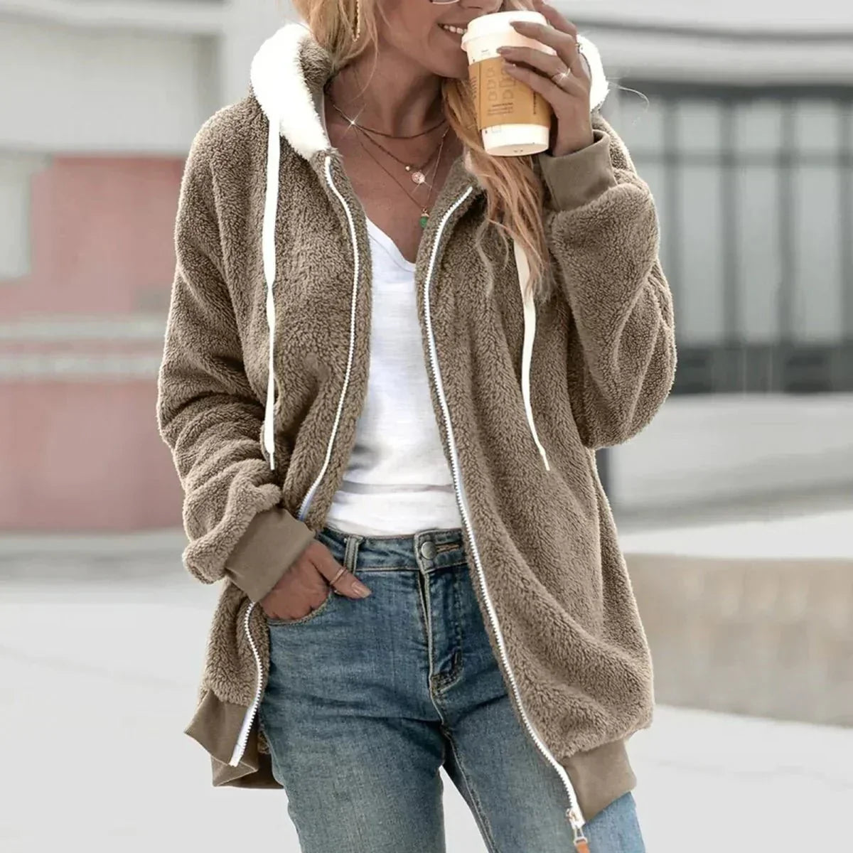 Elspeth - Women's Zip Fleece Jacket with Hood - photo 8