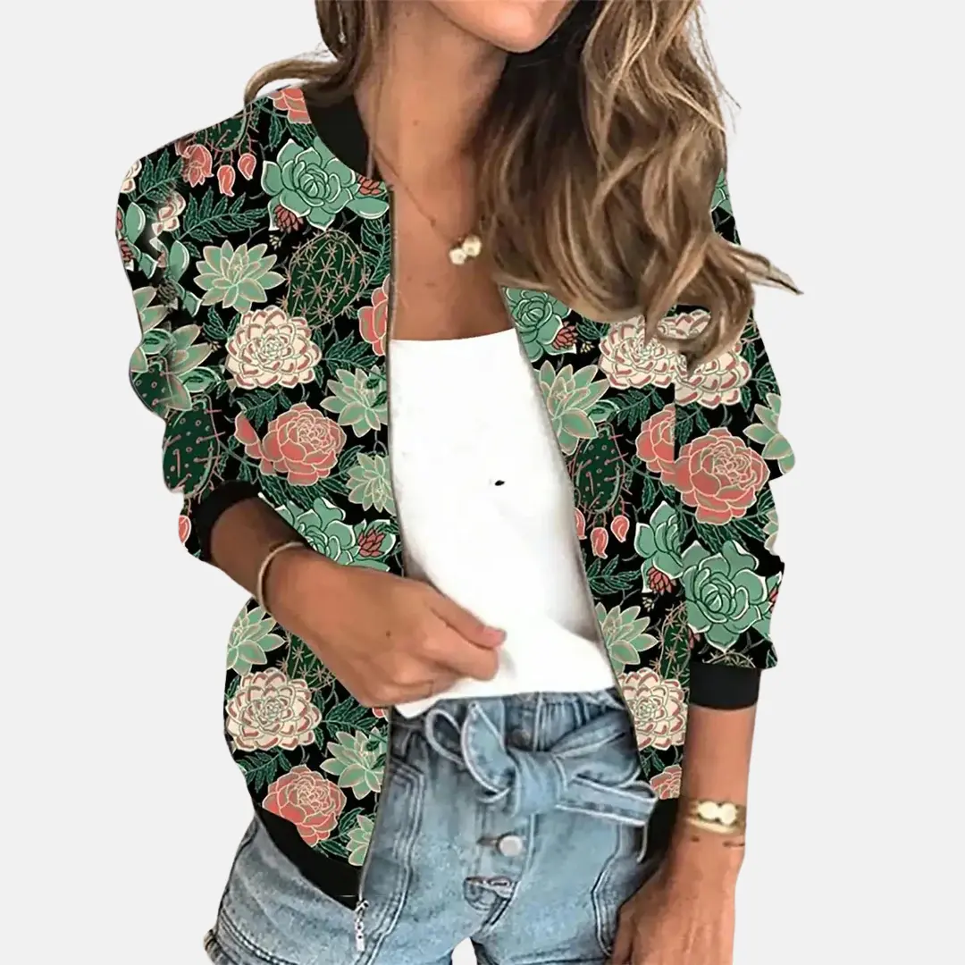 Emery - Women's Bomber Jacket with Zip Front - photo 1