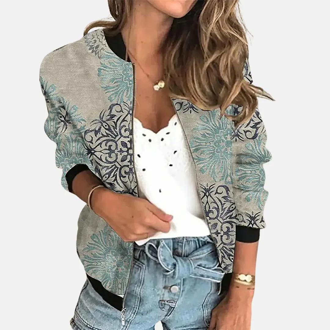 Emery - Women's Bomber Jacket with Zip Front - photo 6