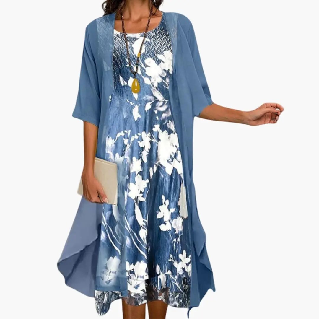 Ethel - Women's Flowing Midi Dress in Floral Print - photo 1