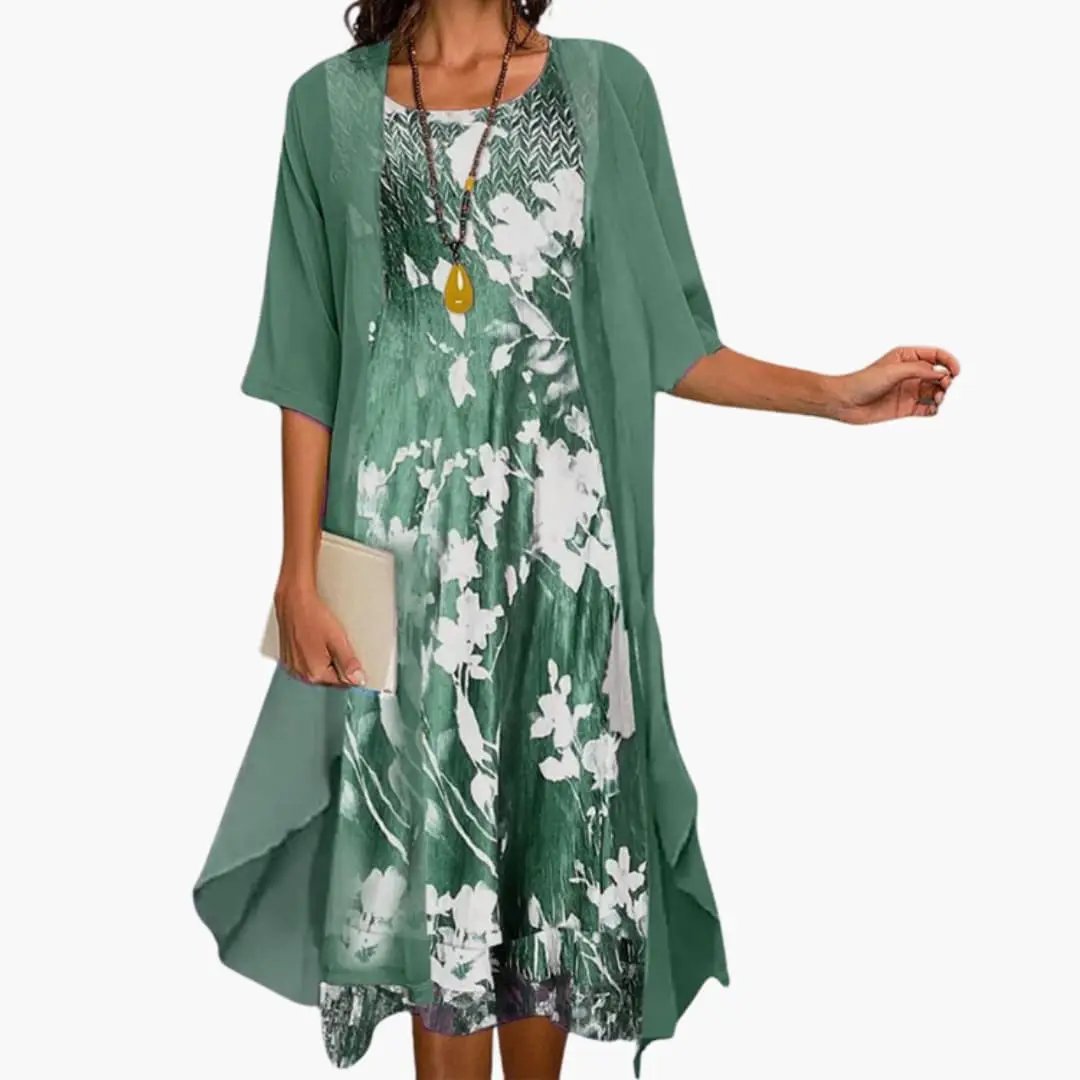 Ethel - Women's Flowing Midi Dress in Floral Print - photo 2