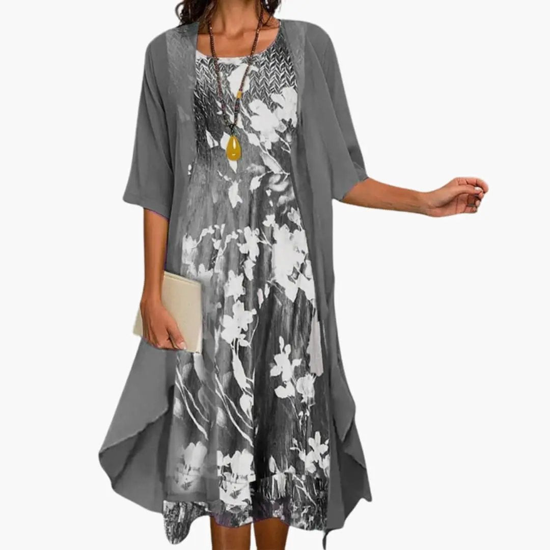 Ethel - Women's Flowing Midi Dress in Floral Print - photo 3