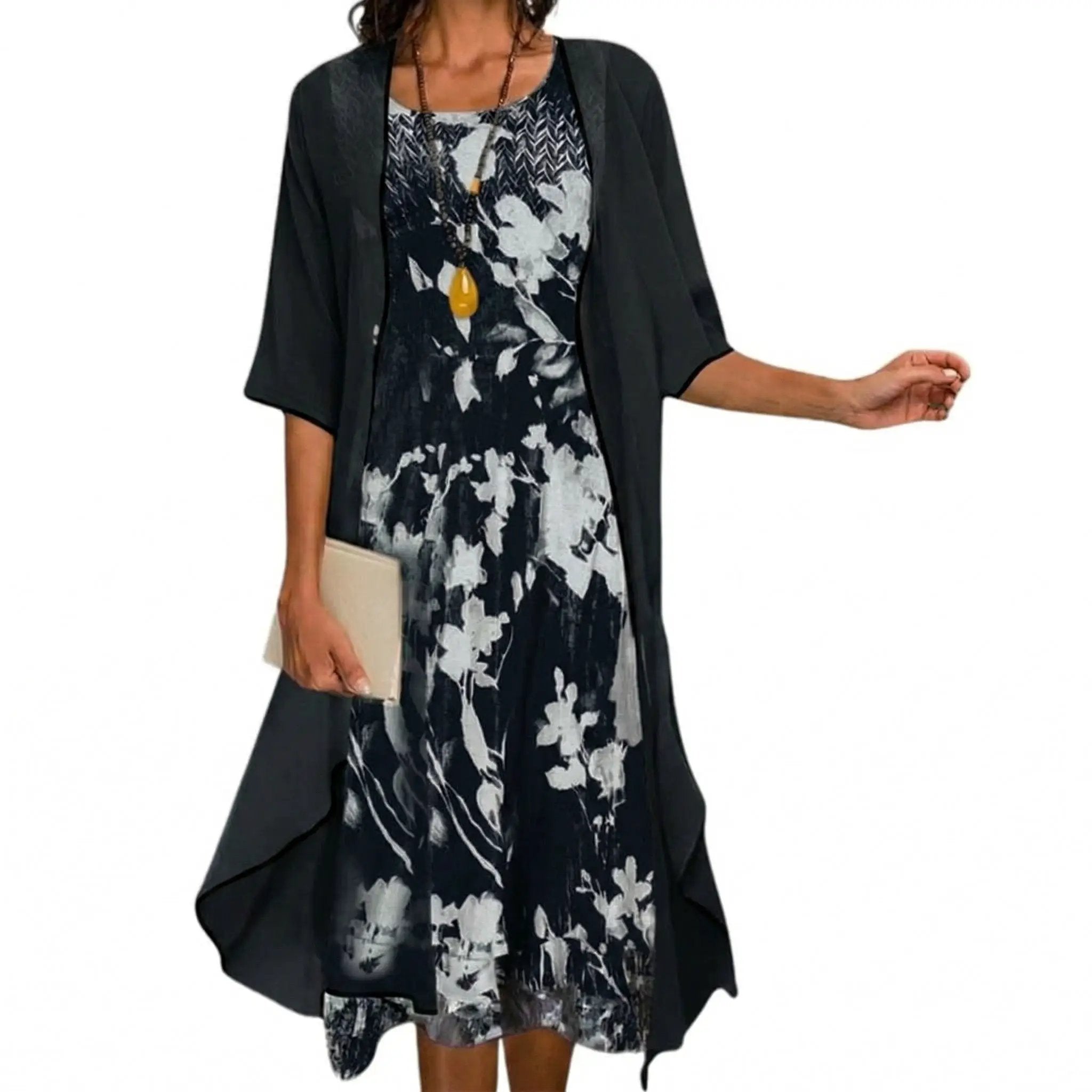 Ethel - Women's Flowing Midi Dress in Floral Print - photo 4