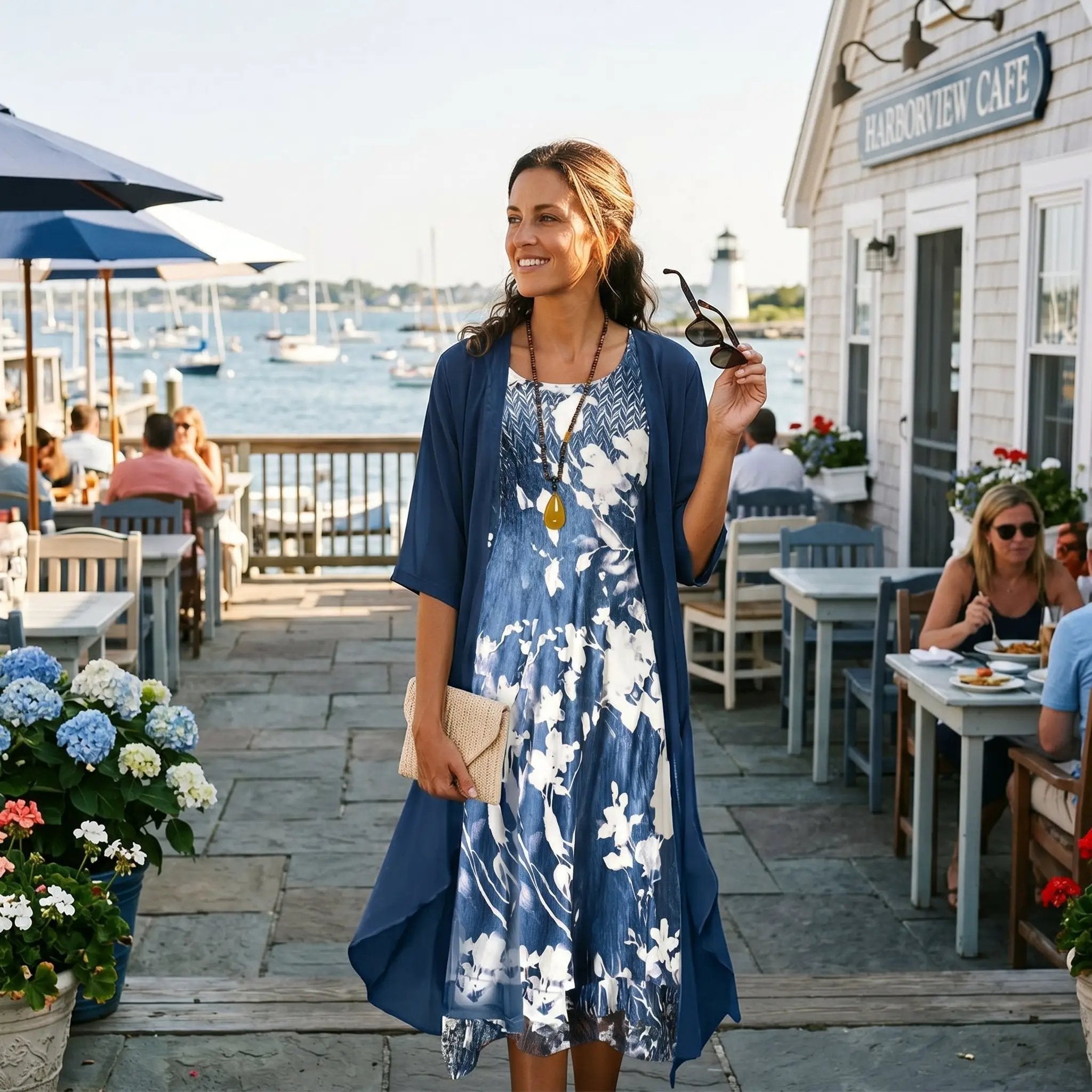 Ethel - Women's Flowing Midi Dress in Floral Print - photo 7